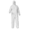 KIM38939, Kimberly Clark, KleenGuard A35 Liquid and Particle Protection Coveralls, Zipper Front, Hooded, Elastic Wrists and Ankles, X-Large, White