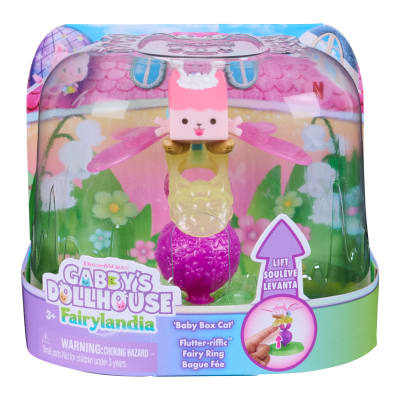 Gabby's Dollhouse Fairylandia, Baby Box Cat Flutter-riffic Fairy Ring with Display Stand, Kids Toys for Girls & Boys Ages 3 and Up
