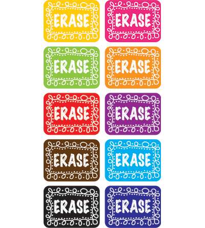 Non-Magnetic Mini Whiteboard Erasers, Chalk Loop, Pack of 10