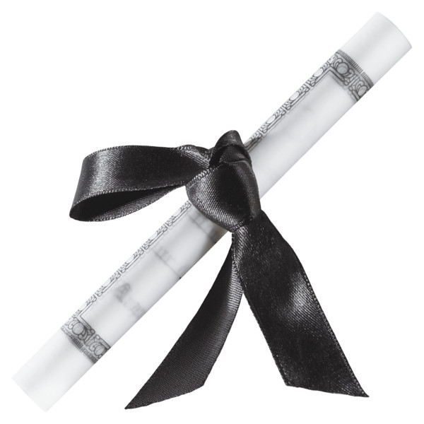 Graduation Diploma with Black Ribbon Layon