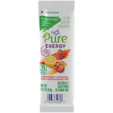 Crystal Light Pure Energy Strawberry Lemonade Drink Mix with Caffeine and B Vitamins 0.31 oz Wrapper