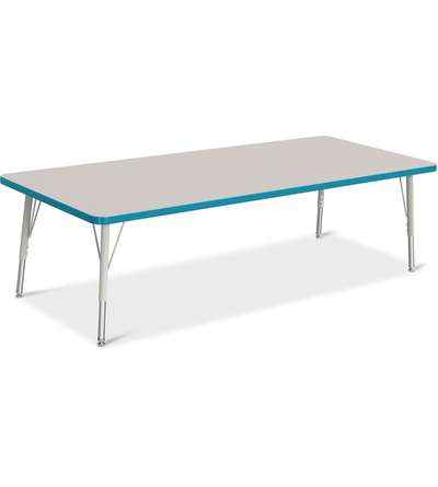 Berries® Rectangle Activity Table - 30" X 72", E-height - Gray/Teal/Gray