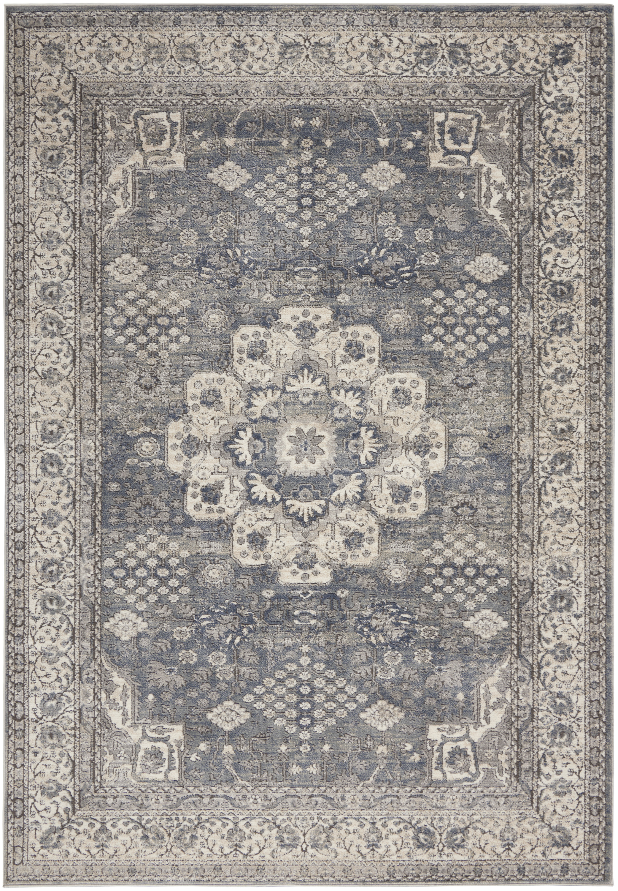 Nourison Quarry 5'3" x 7'3" Grey Ivory Vintage Indoor Rug