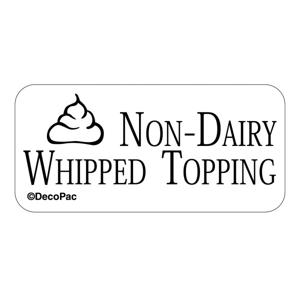 Non-Dairy Whipped Topping Label PhotoCake® Edible Image® Merchandising Label
