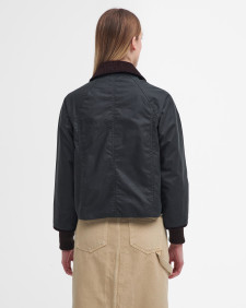 Cropped Beadnell Waxed Jacket Sage-Ancient
