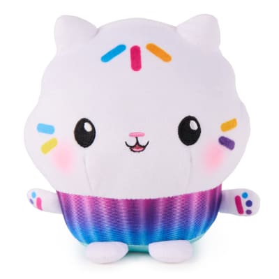 DreamWorks Gabby’s Dollhouse: Fairylandia Official Cakey Cat Plush Toy, Cat Stuffed Animal, Squishy Toys for Ages 3 & Up, White, 8”