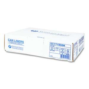 Inteplast,  HDPE Interleaved Liner, 4 gal Capacity, 17 in Wide, 18 in High, 6 Microns Thick, Natural