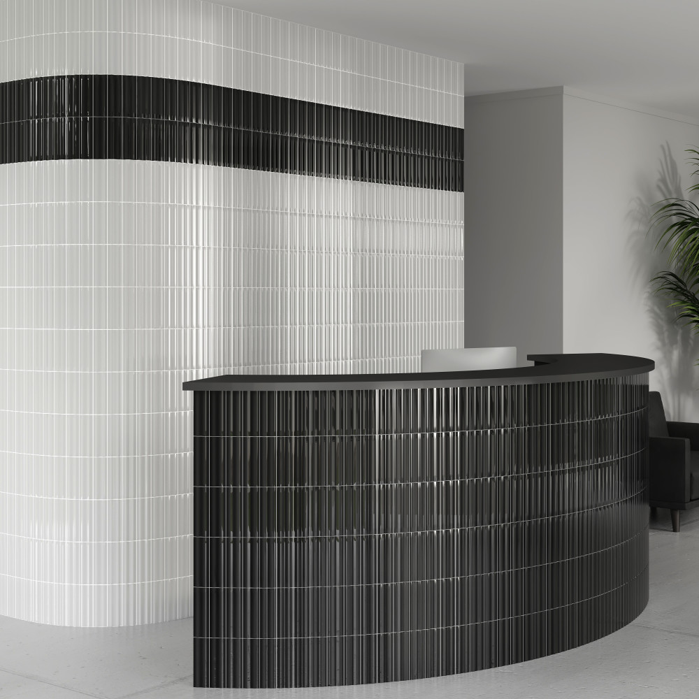 Crown Heights Maori Glossy Black 2-5/8 in. x 7-7/8 in. Ceramic Wall Tile