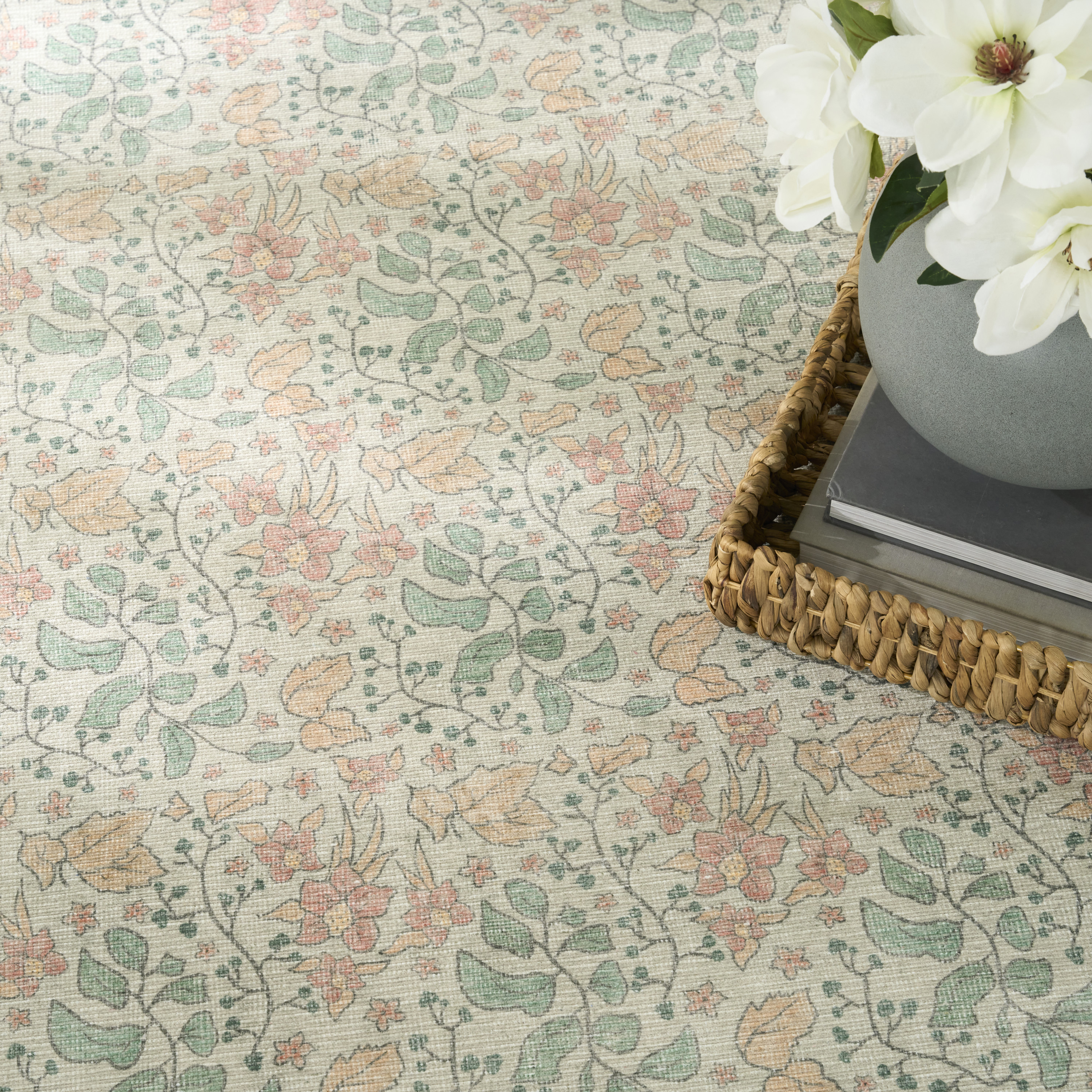 Nourison Botanical Washables 7'6" x 9'10" Green Multicolor Farmhouse Indoor Rug
