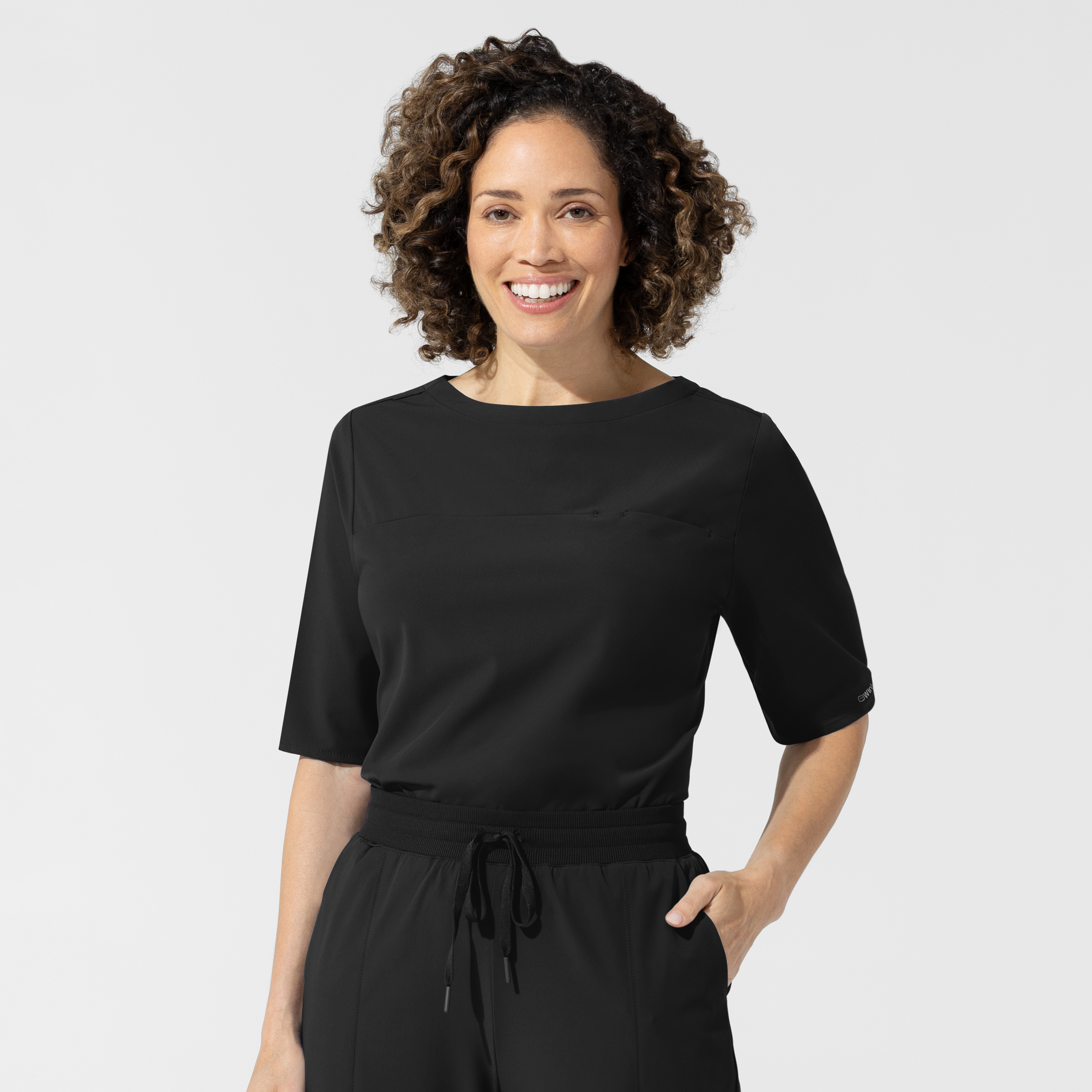 AURA Women‘s Poise Boat Neck Half Sleeve Top-Wonder Wink