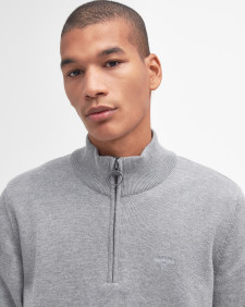 Felpa in cotone con mezza zip 