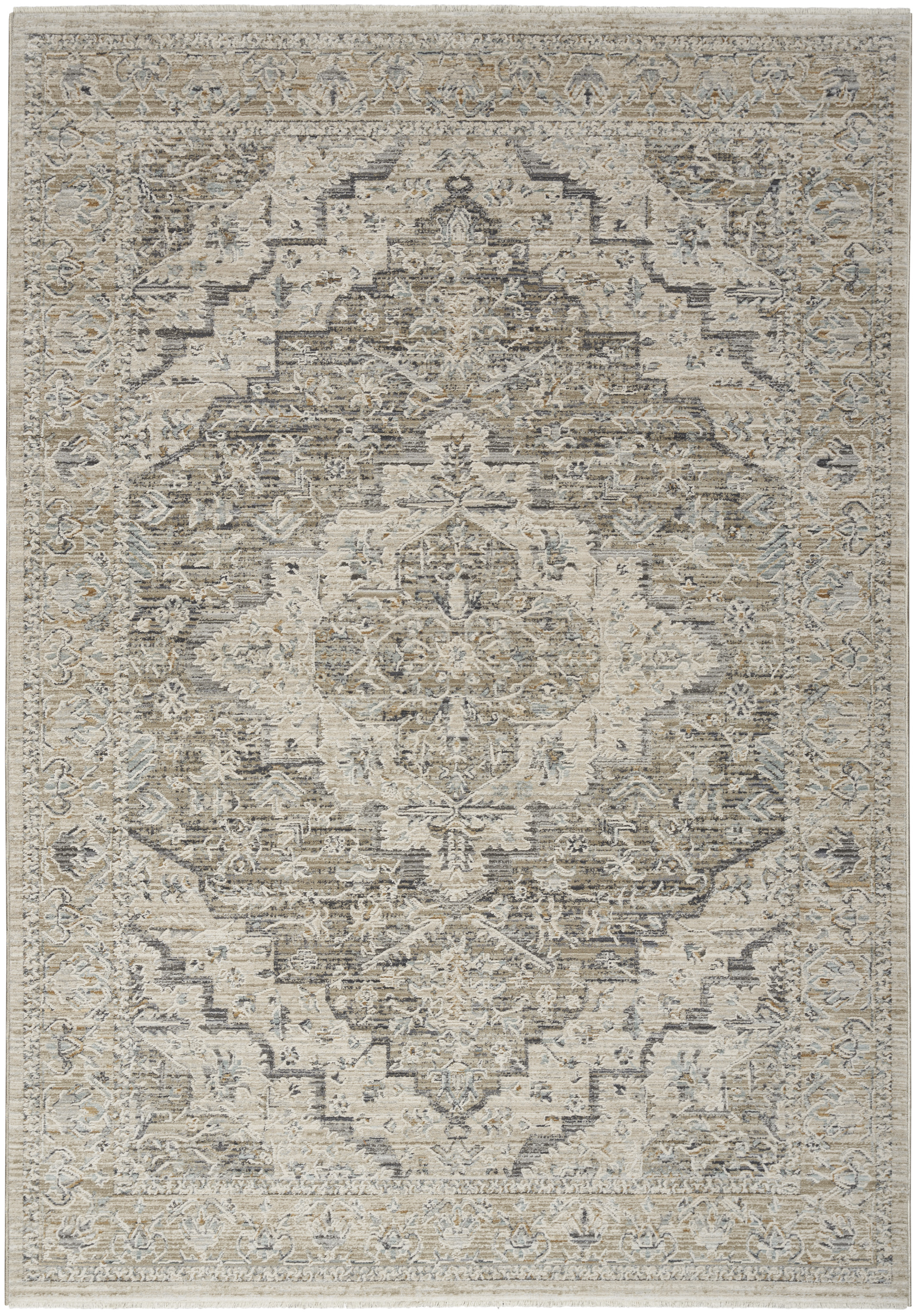 Nourison Lynx 5'3" x 7'10" Ivory Taupe Vintage Indoor Rug