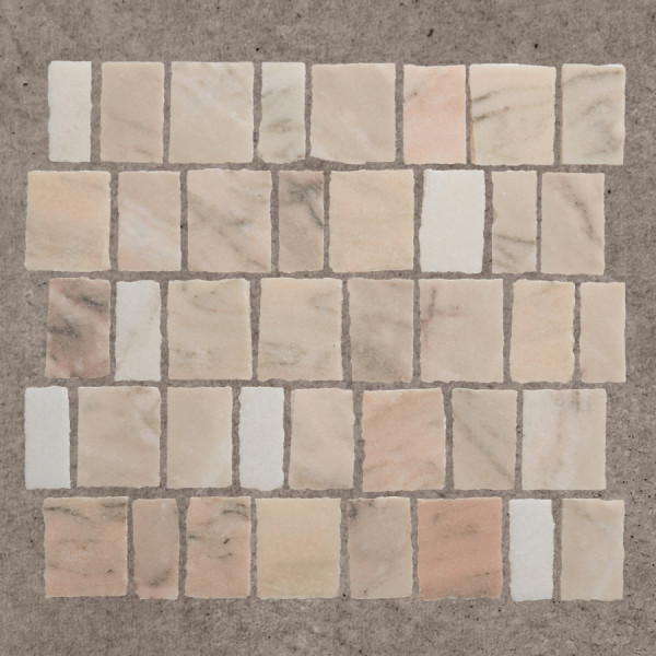 lapidary | rough cut mosaic sheet | pink/grey (standard joint) 