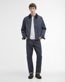 Barbour x ARKET Bebul Dry Wax Denim Jacket Blue Denim