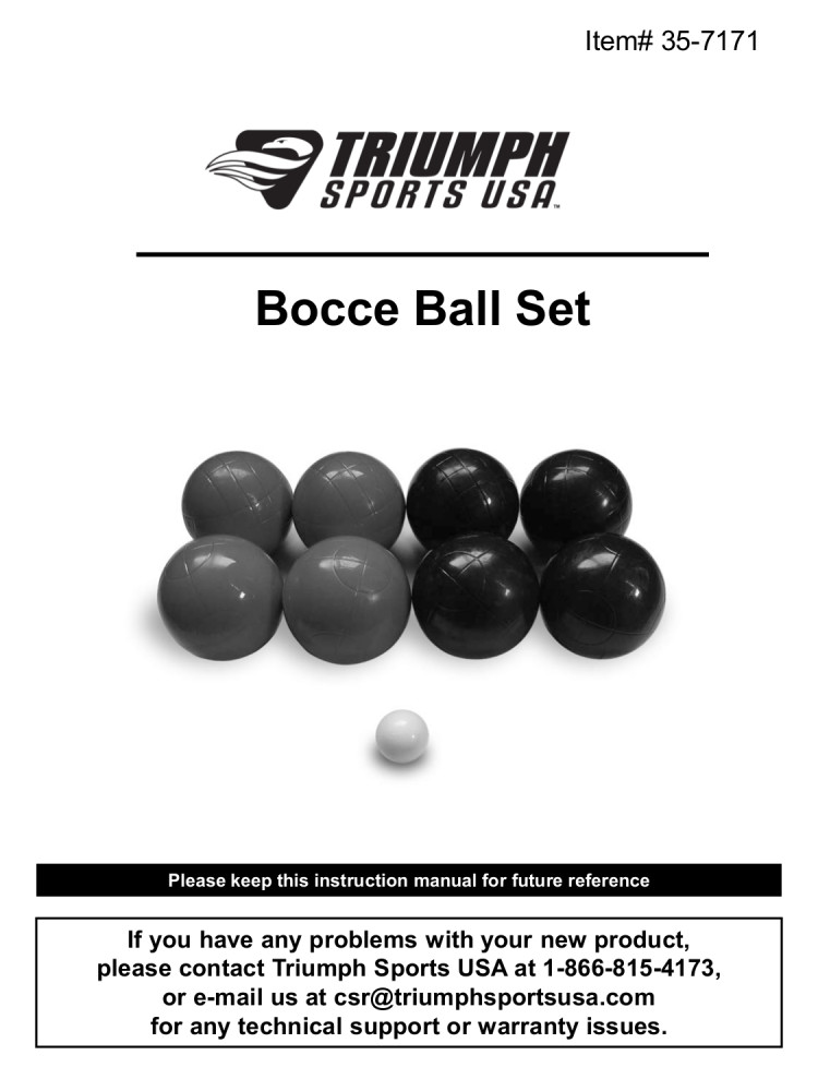 Triumph Recreational Outdoor Bocce Ball Set Includes 8 Bocce Balls