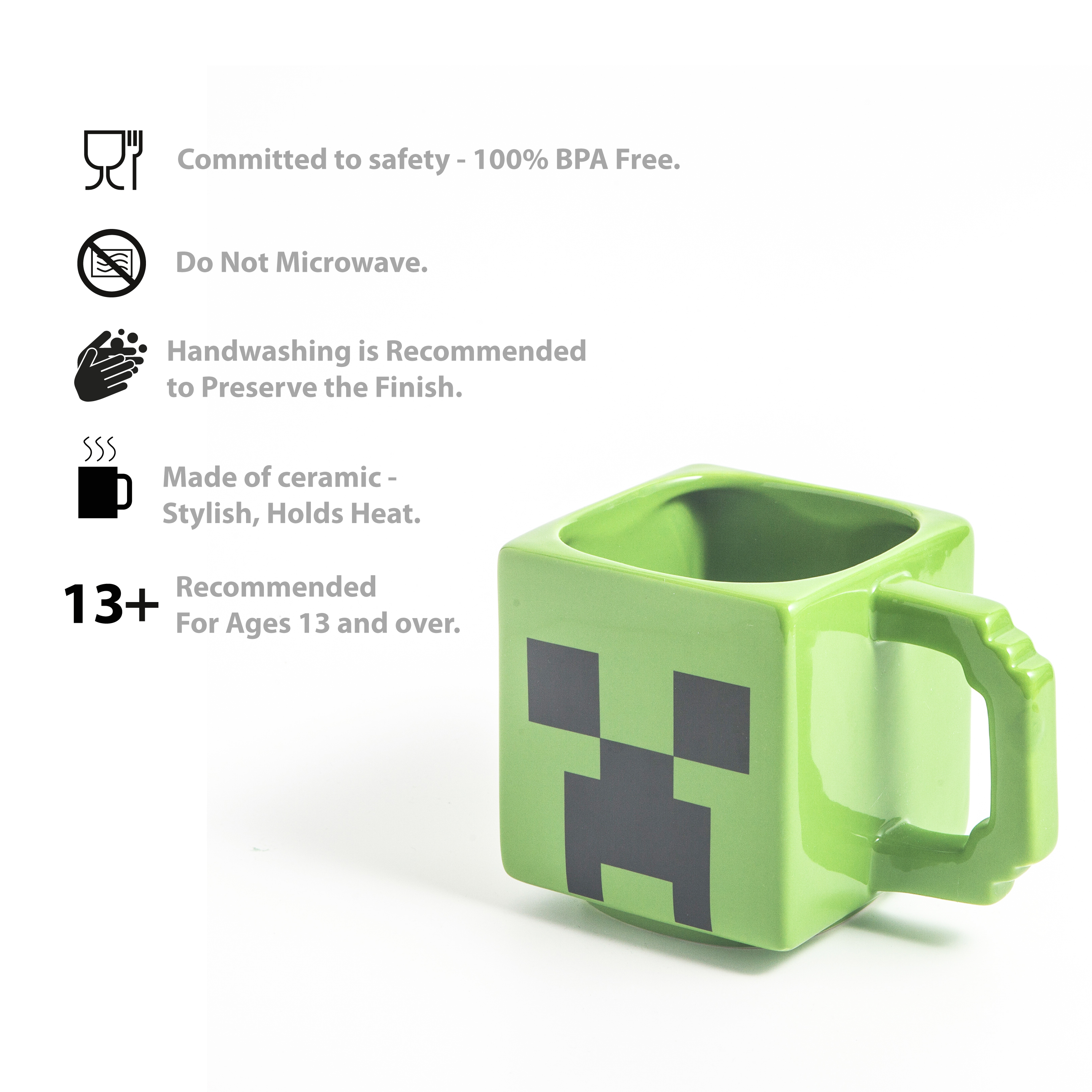 Minecraft Ceramic Coffee Mug, TNT, Skeletons and Creeper, 3-piece set slideshow image 15