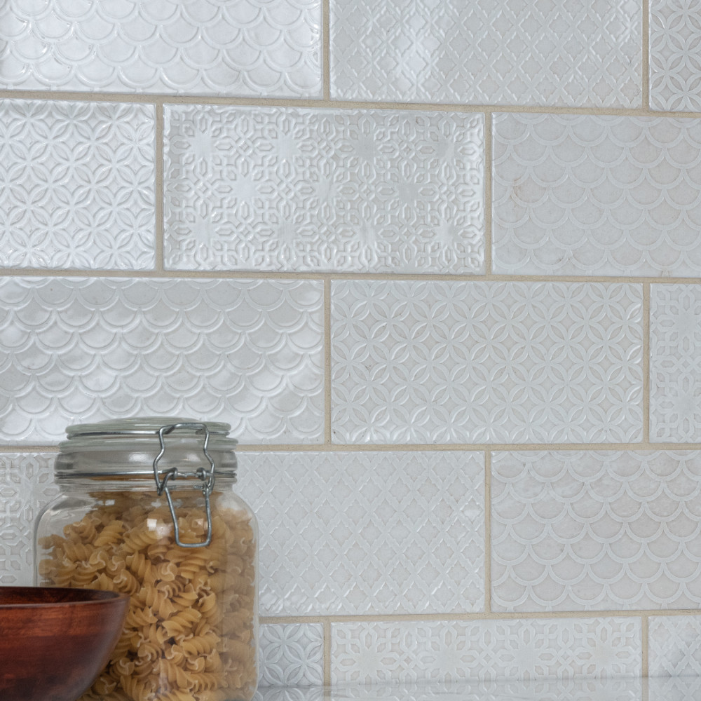 Camden Decor Antique Bianco 4 in. x 8 in. Ceramic Wall Tile
