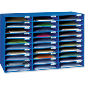 Mailbox, 30-Slot, Blue, 21"H x 31-5/8"W x 12-3/4"D