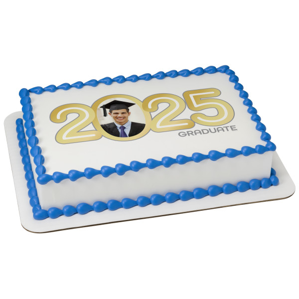 Gold 2025 Graduate PhotoCake® Edible Image® Frame