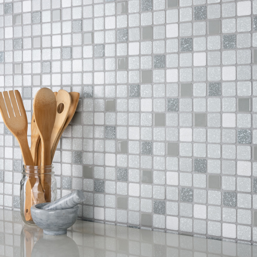 Crystalline Square Grey 12x12 Square Porcelain Floor and Wall Digital Pattern