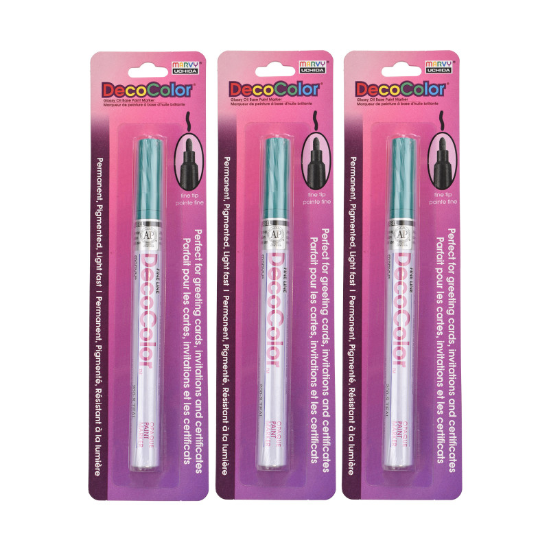 DecoColor® Paint Marker, Fine Tip, 200-S, Teal #73, Set of 3