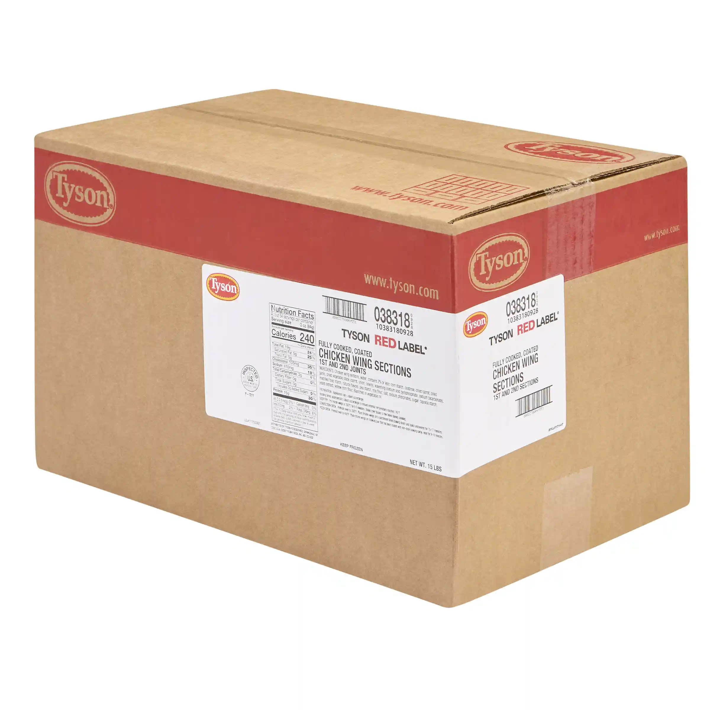 Tyson Red Label® Fully Cooked Coated Oven Roasted Bone-In Chicken Wing Sections, Jumbo_image_6