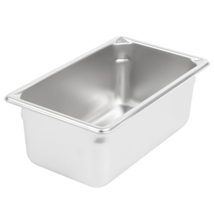 Fourth-size 4-inch-deep Super Pan V® stainless steel steam table pan