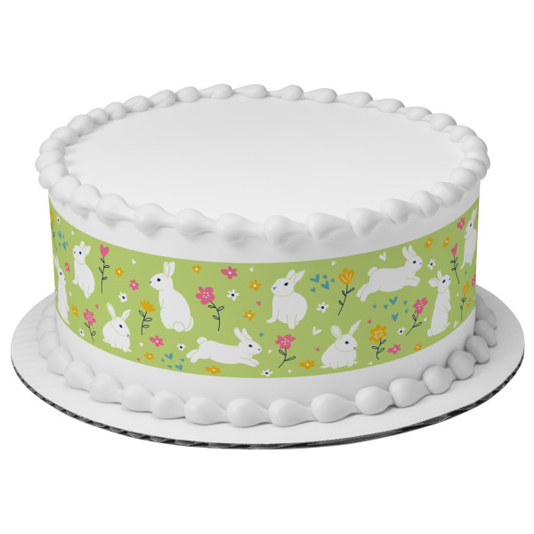 Nostalgic Easter Bunny Green PhotoCake® Edible Image® Strips