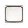 Two-thirds-size 2 ½-inch-deep Super Pan V® stainless steel steam table pan