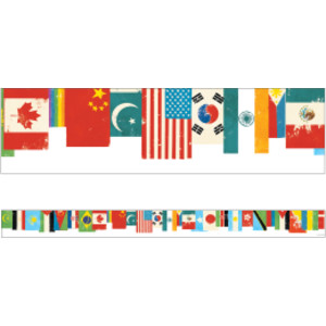 All Are Welcome Flags Straight Borders, 36 Feet