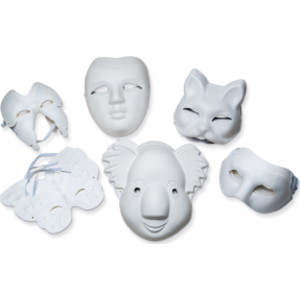 Paperboard Masks, Classroom Pack, Assorted Sizes, 24 Pieces