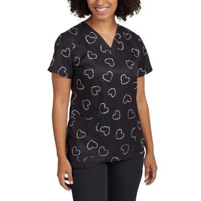 White Cross Women&#39;s 3&#45;Pocket V&#45;Neck Scrub Top-White Cross