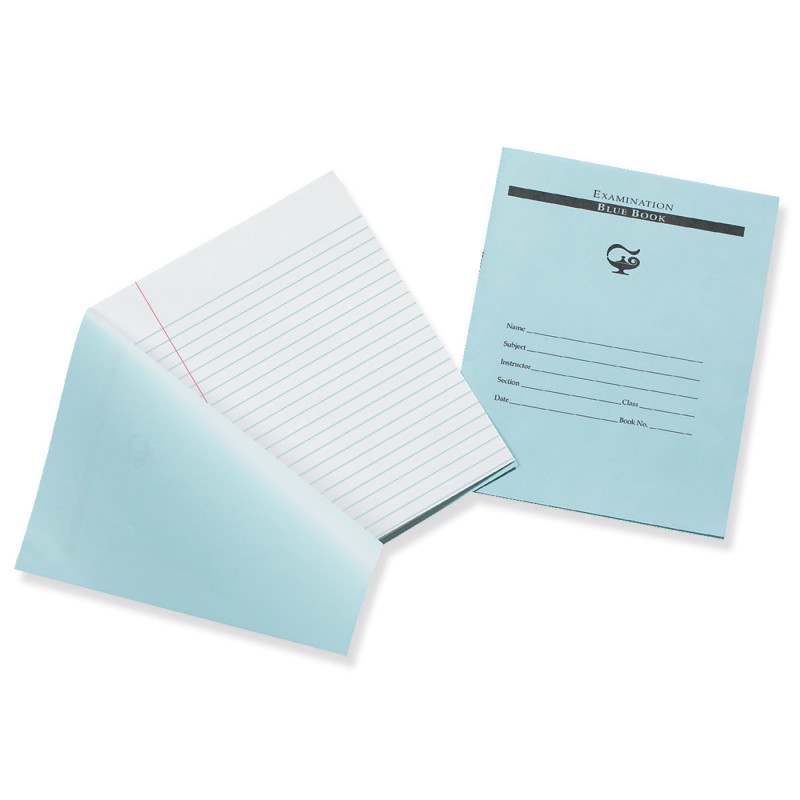 Examination Blue Book, 12 Pages, 3/8 in ruled, 7" x 8-1/2", 1 Book