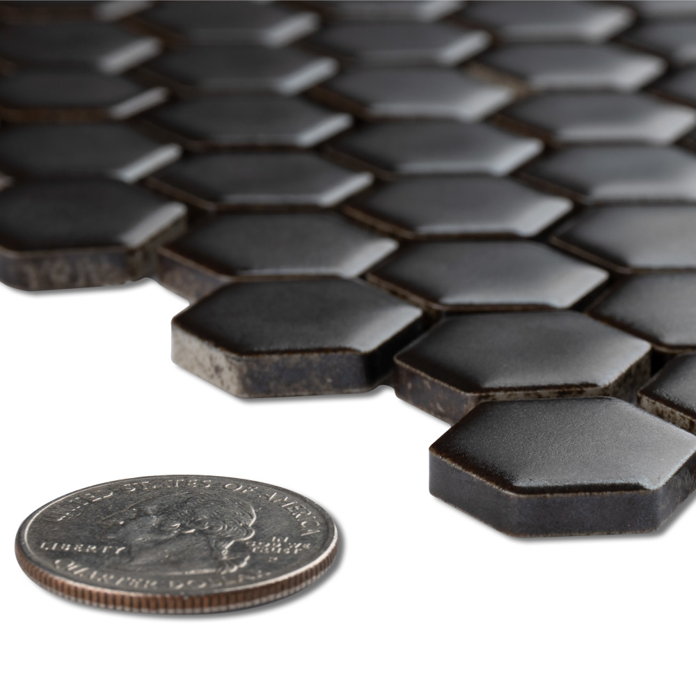 Colmena Hex Matte Carbon 11-1/2 in. x 11-5/8 in. Porcelain Mosaic Tile