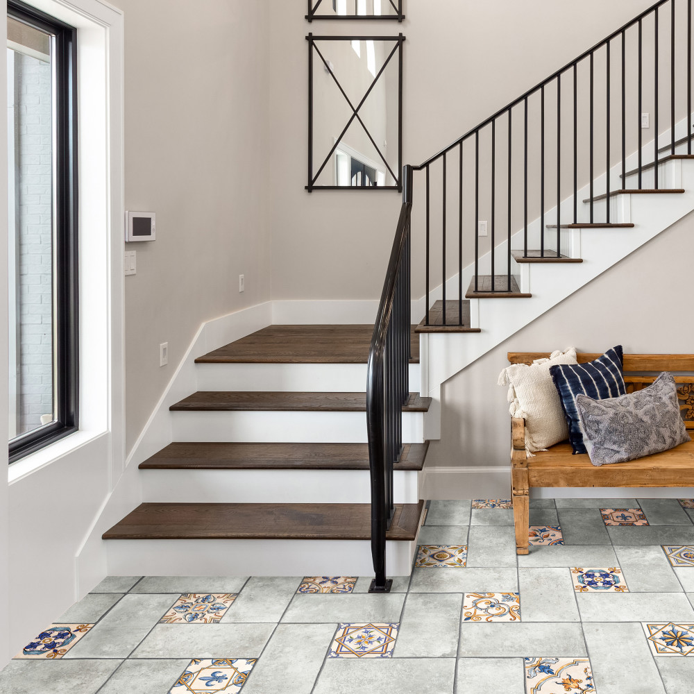 Toscana Spirale Pienza with Giotto Deco 15-7/8 in. x 23-3/4 in. Porcelain Floor and Wall Tile