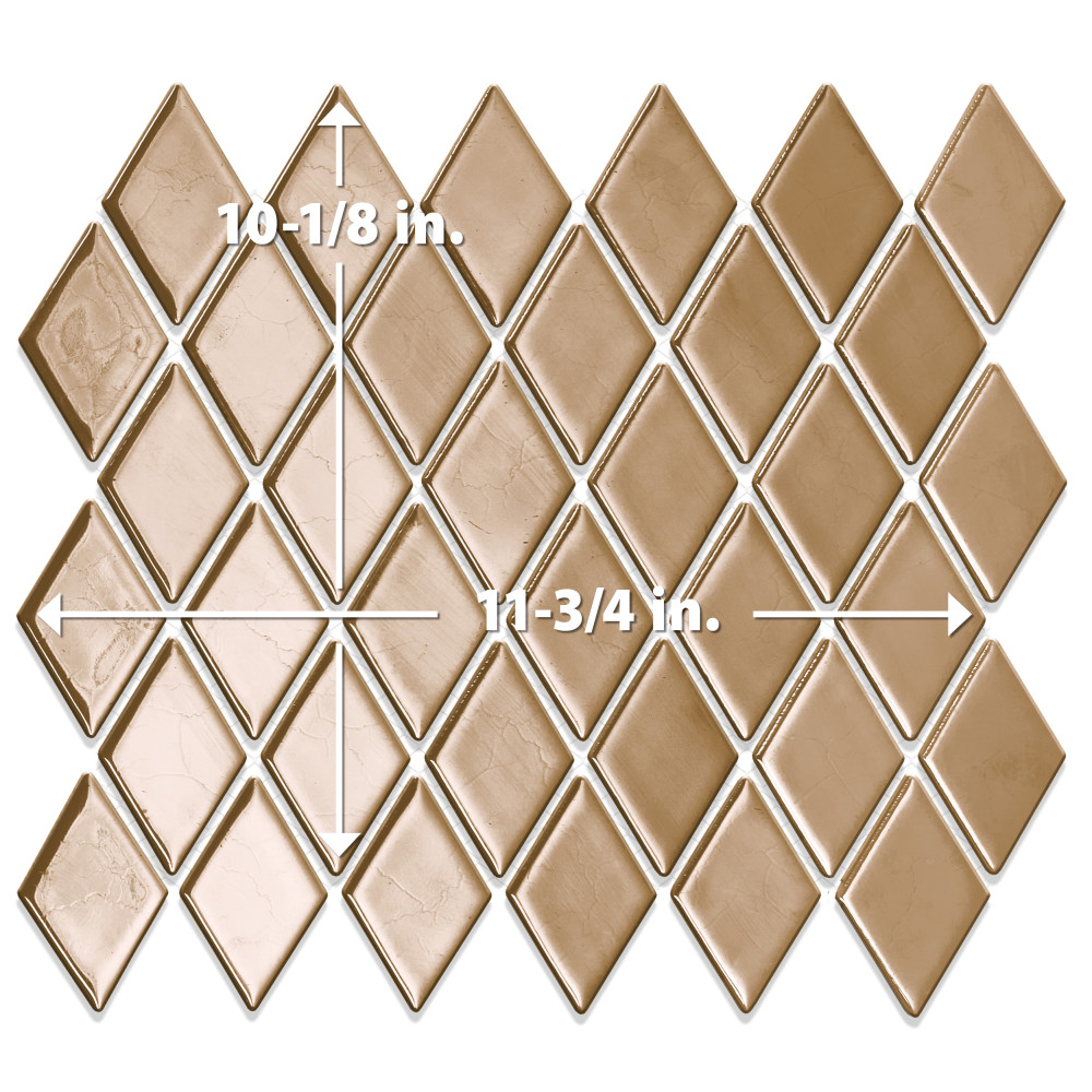 Hudson Kite Gold 10-1/8 in. x 11-3/4 in. Porcelain Mosaic Tile