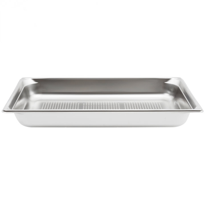 Full-size 2 ½-inch-deep Super Pan 3® stainless steel perforated steam table pan