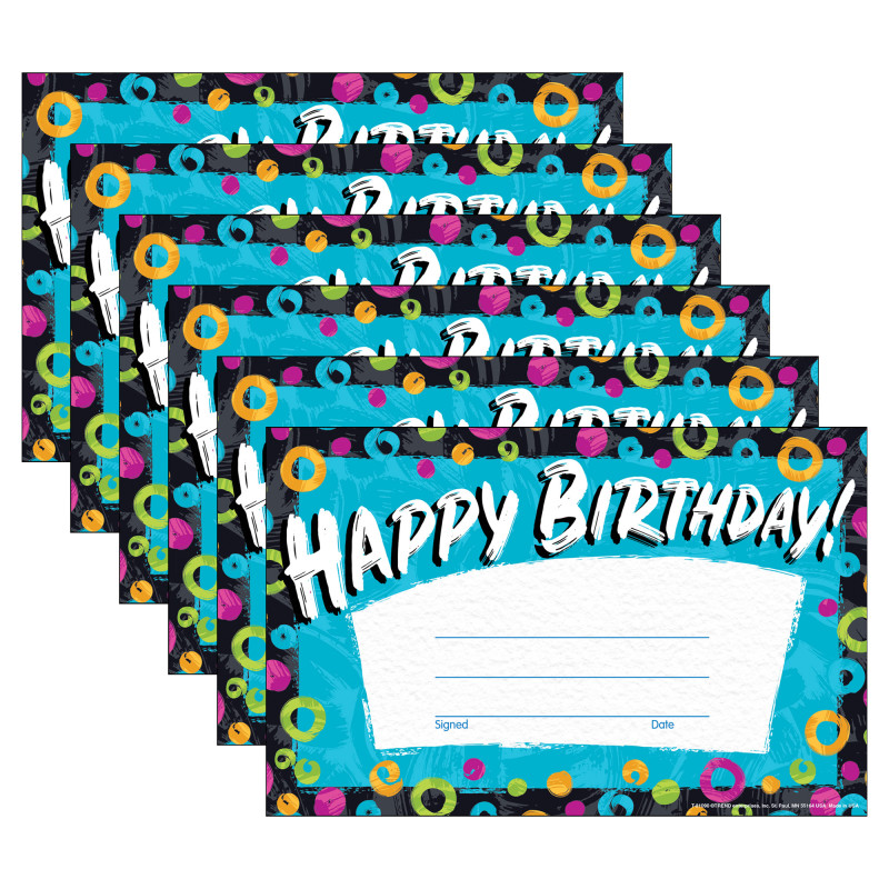 Color Harmony Birthday Recognition Awards, 30 Per Pack, 6 Packs