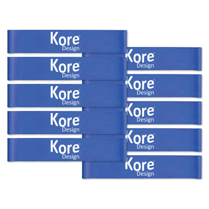 Fidget Kick Bands, Silicone, 12" to 24", Blue, Pack of 10