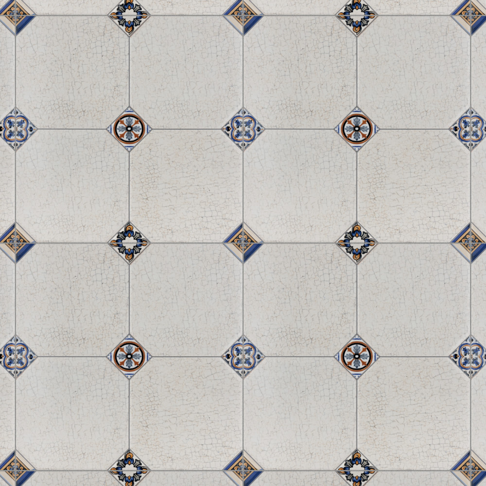 Manises Decor Blanco 13.13x13.13 Square Porcelain Floor and Wall Digital Pattern