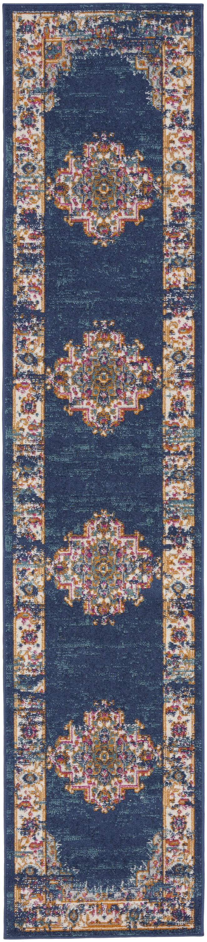 Nourison Passion 2'2" x 10' Navy Vintage Indoor Rug