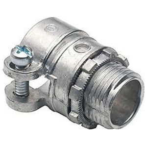 3-1/2 Inch Zinc Electro-Plate Malleable Iron Straight Squeeze Flex Connector