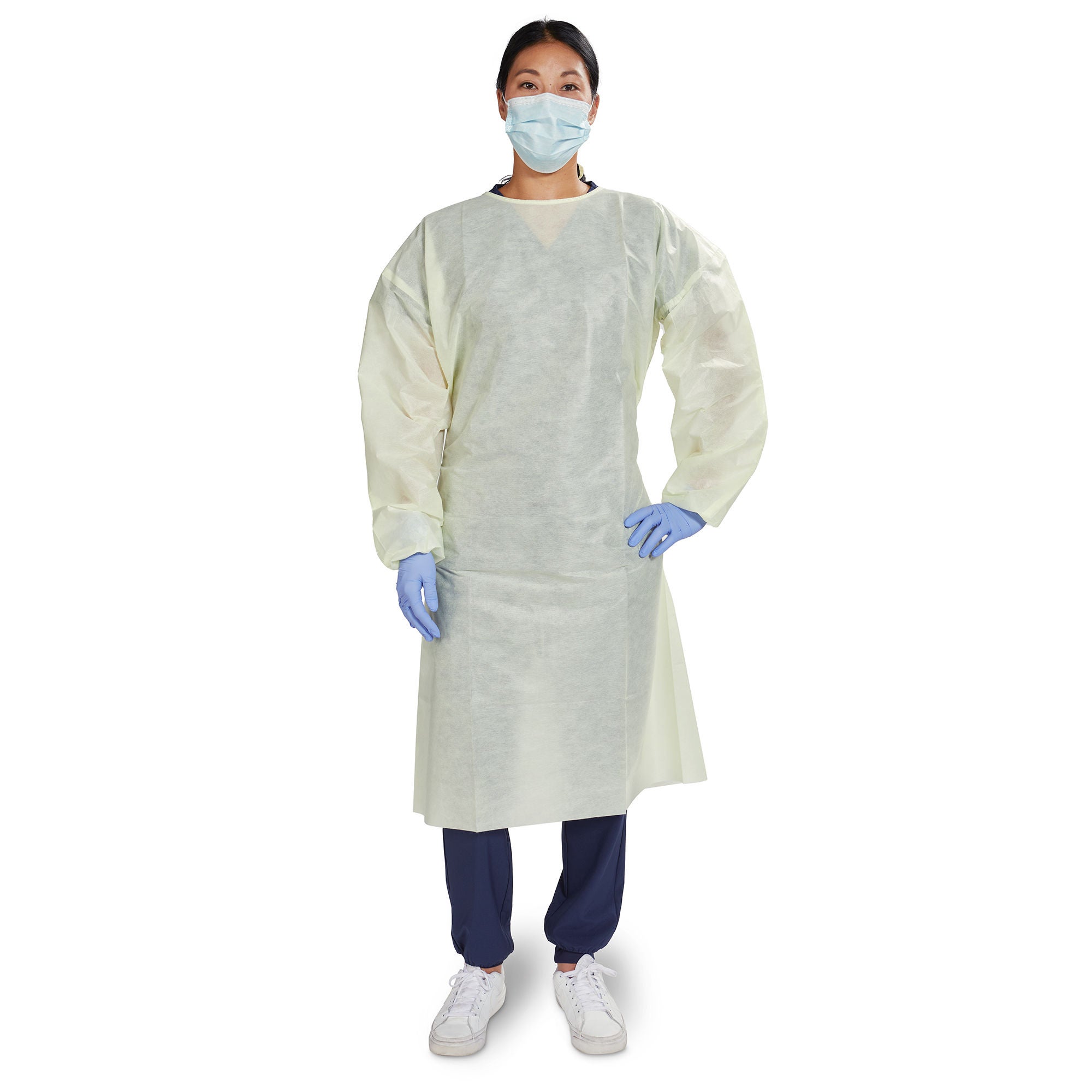 McKesson AAMI Level 2 Isolation Gown, Tie Neck Style, Extra Large, Yellow