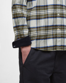 Camicia a quadri dal taglio sartoriale Ronan Ecru Marl