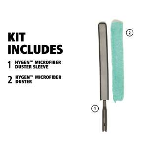 RUBQ850BK, Rubbermaid Commercial, HYGEN, 29" Microfiber Quick-Connect Flexi-Wand and Duster, Microfiber, Green