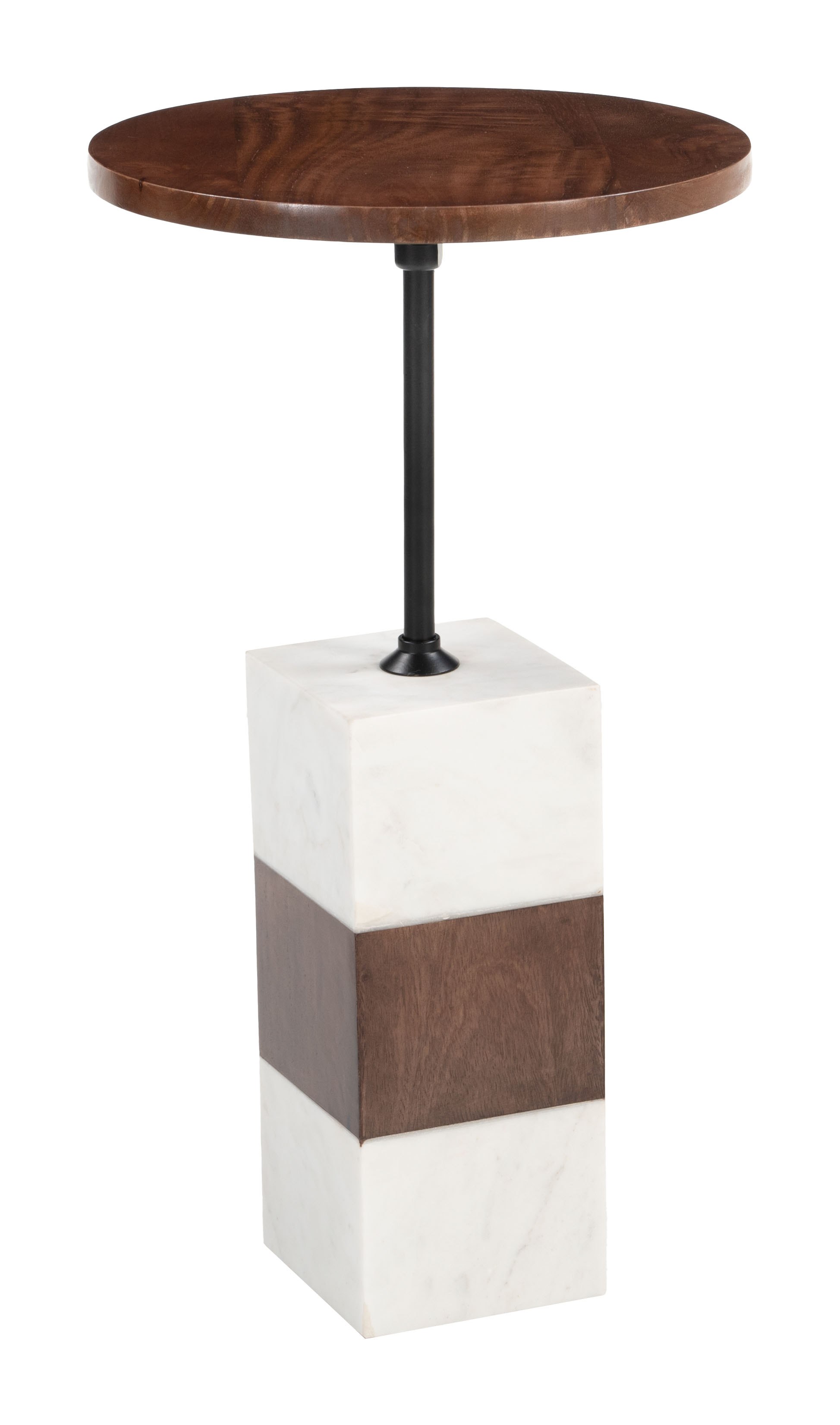 Stuk Side Table Brown & White product image