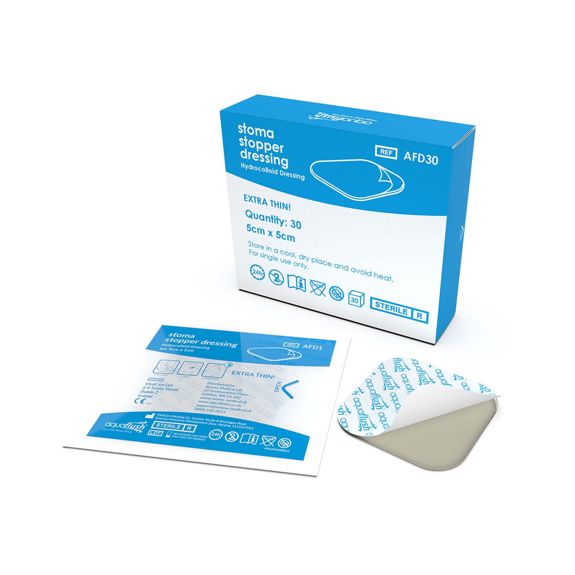 HR Healthcare DRESSING, HYDROCOLLOID AQUAFLUSH STOMA STOPPER (30/BX)