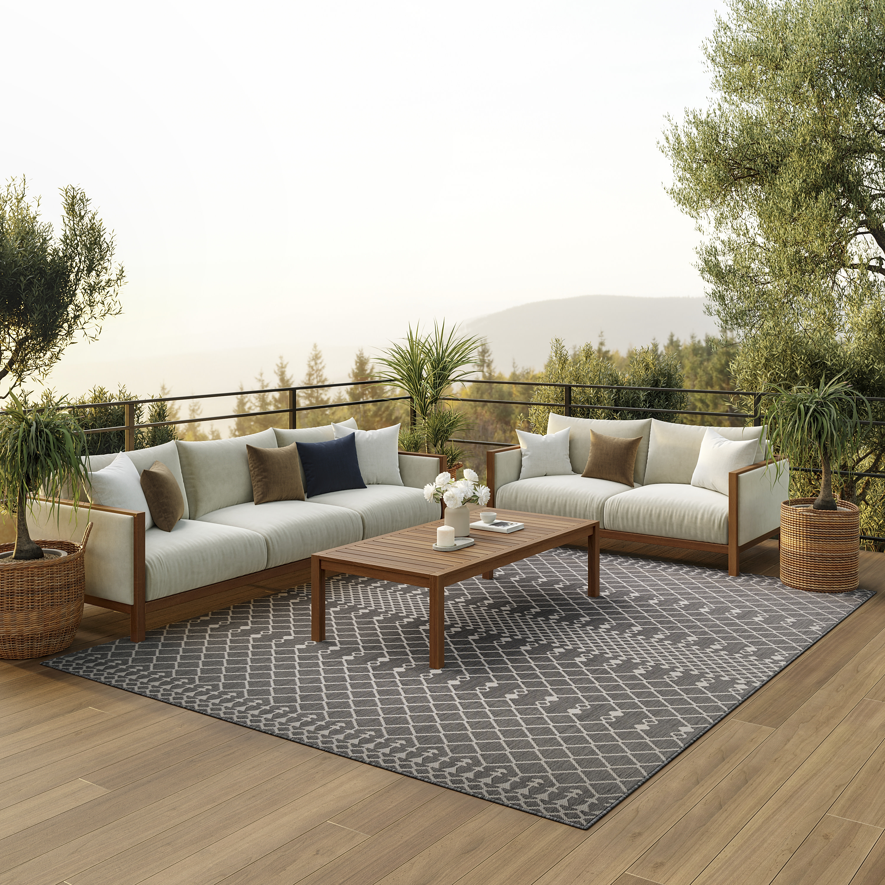 Nourison Positano 6' x 9' Charcoal Modern Rug