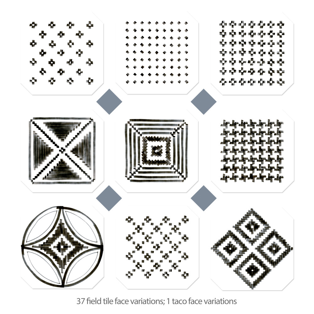 Vaudeville Octagon Deco Sombra with Taco Azzuro 7-7/8 in. x 7-7/8 in. Porcelain Floor and Wall Tile