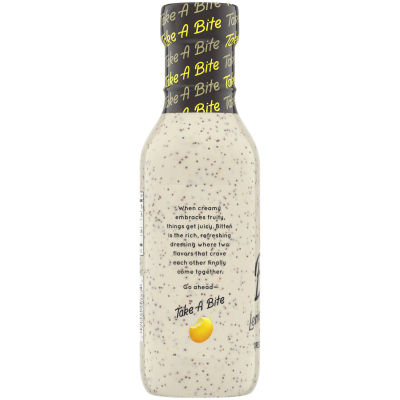 Bitten Lemon Poppy Seed Creamy Dressing with Real Fruit, 12 oz Bottle